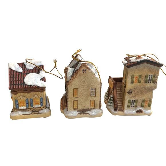 VTG M.I. Hummel Bavarian Village Christmas Ornaments Set of 3 "Little Shoemaker" - Picture 2 of 8